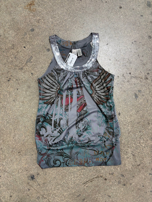 Women's Y2k Slip Dress Type - Grey Size Small