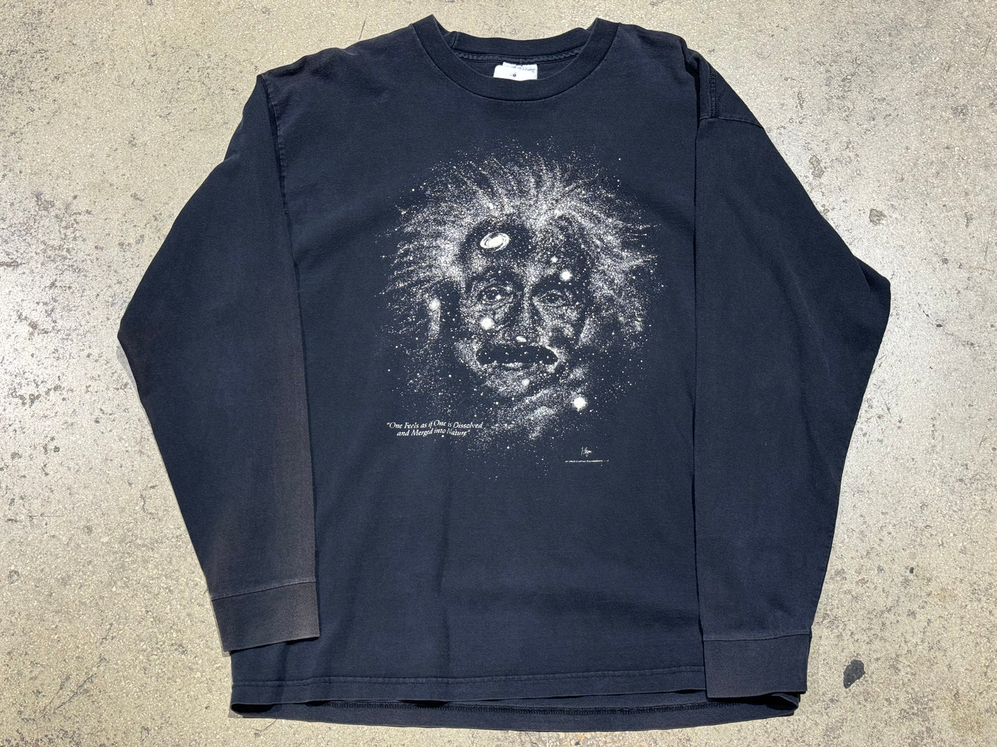 1993 Albert Einstein Galaxy Longsleeve Tee - Black Size XL