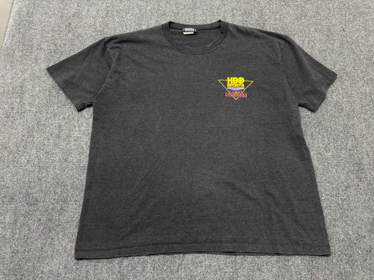 HBO Sports Heavyweight Champions Striped Tee - Black/Grey Size XL