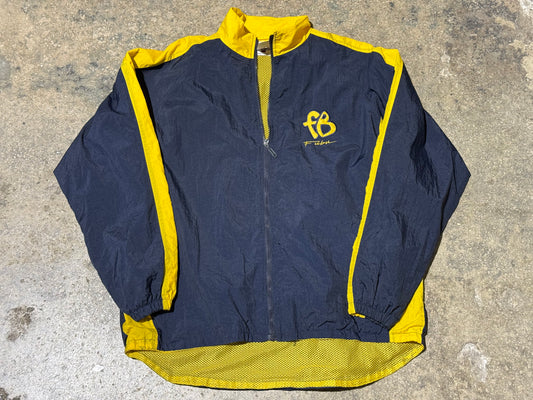 90s FUBU Windbreaker Jacket - Navy/ Yellow Size Large