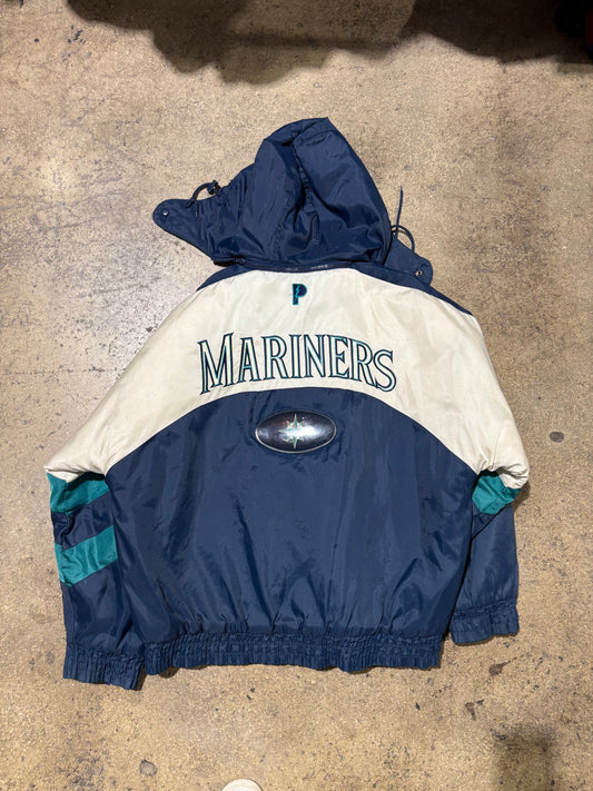 Seattle Mariners Pro Player Puffer Jacket - Navy Size XL