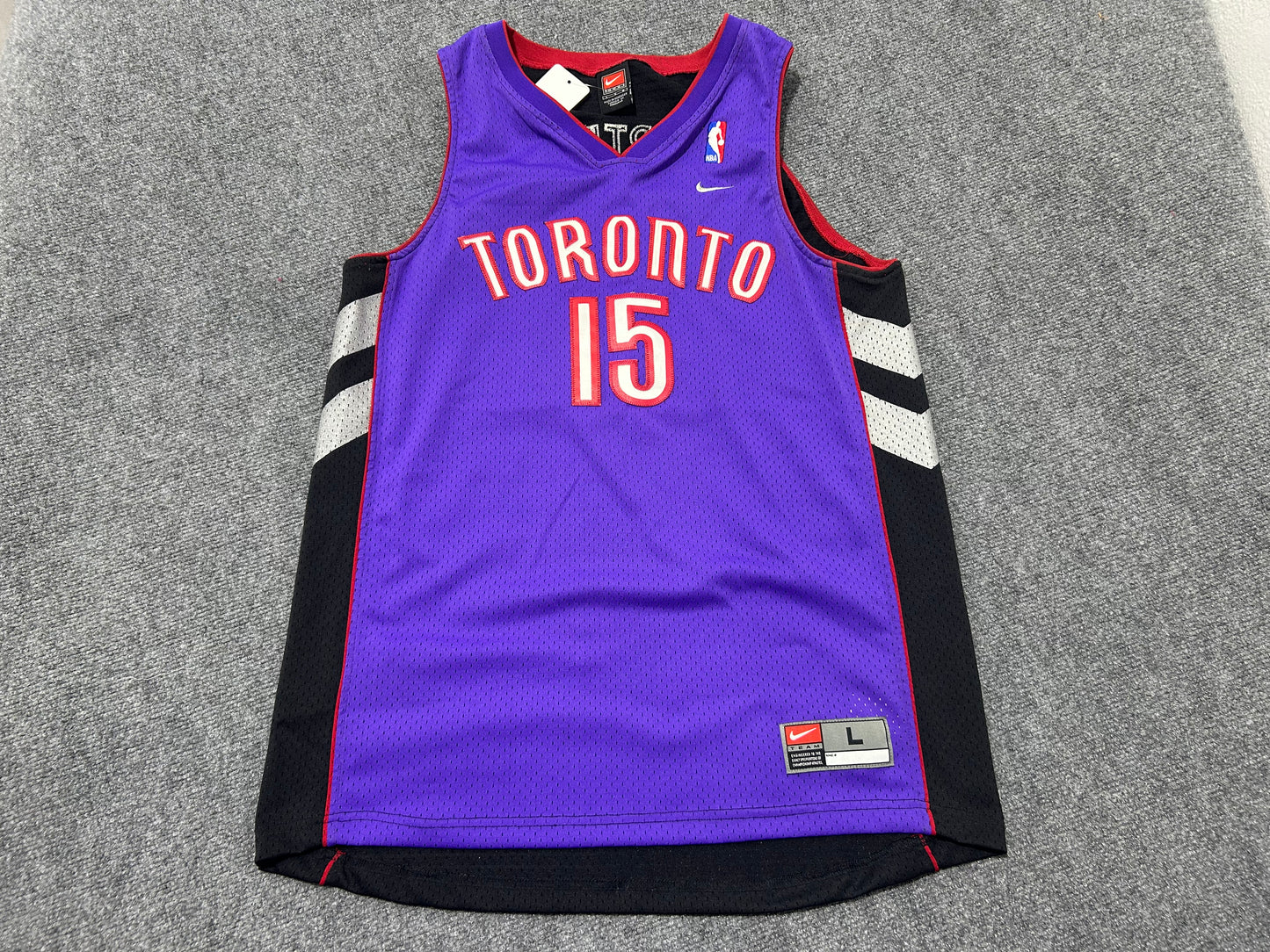 Toronto Raptors Vince Carter #15 Basketball Jersey -Purple/Black Size Large