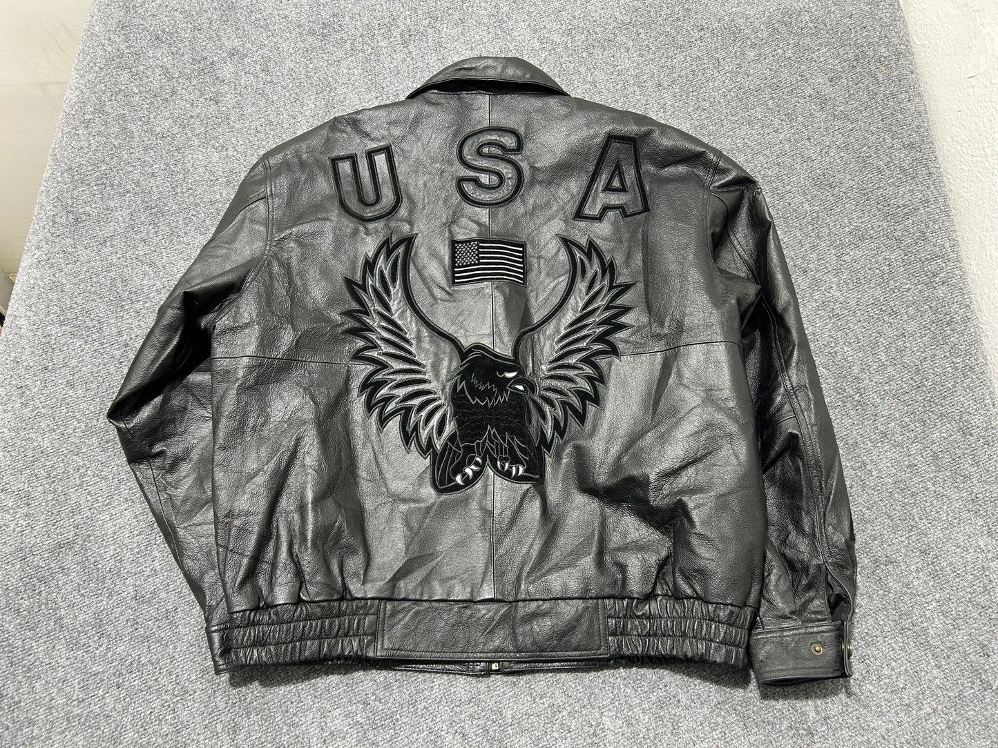 Leather USA Jacket - Black Size XXL