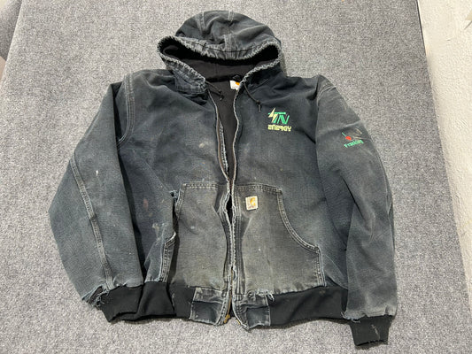 Carhartt I Love Fracking Hooded Work Jacket - Black Size XXL(BROKEN ZIPPER)