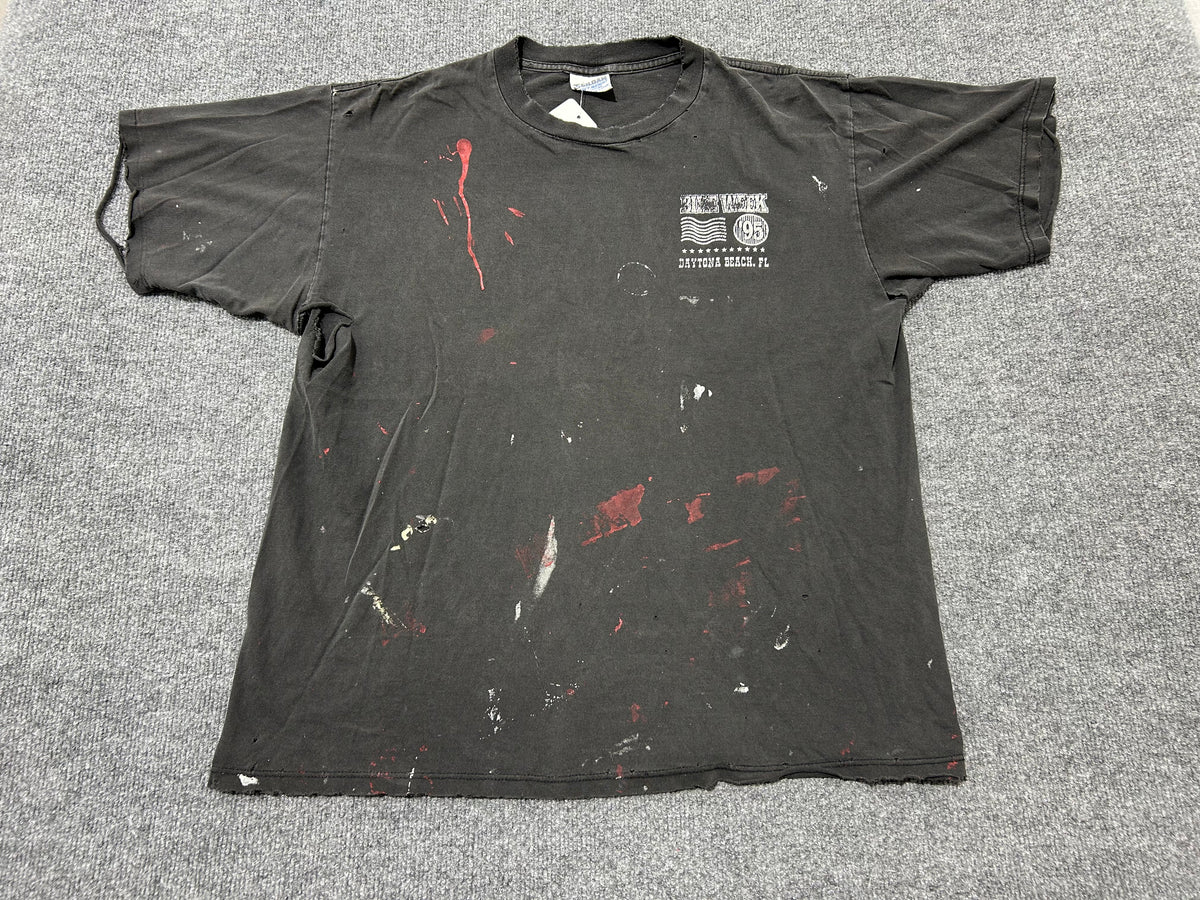 1995 Thrashed Bike Week Daytona Tee - Black size XL