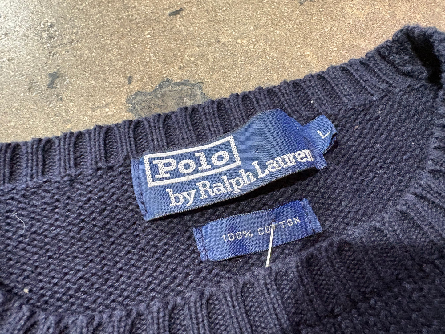 90s Polo Ralph Lauren RL-93 Knit Sweater - Navy Size Large