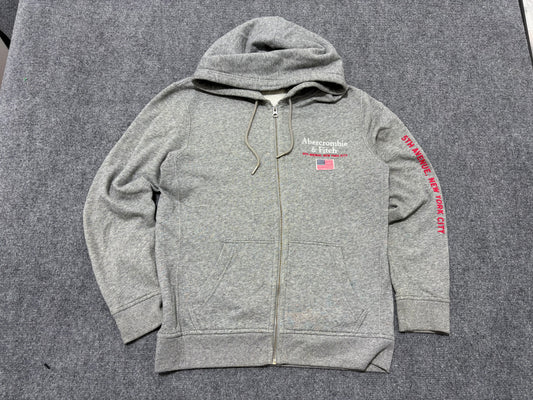 Abercrombie & Fitch Zip Up Hoodie - Grey Size XS