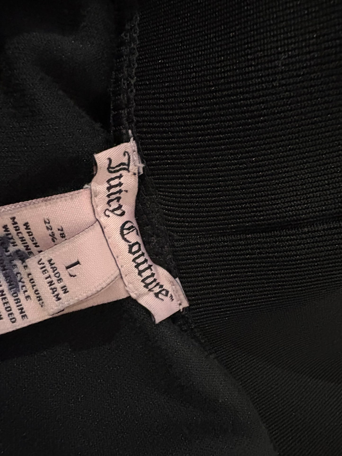 Juicy Couture Velour Butt Spellout Sweatpants - Black Size Large
