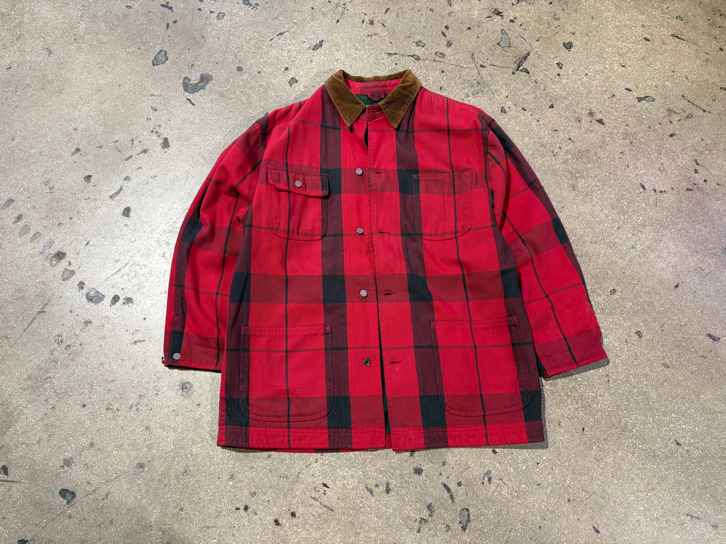Polo Country Plaid Flannel Lined Trucker Jacket - Red Size Small