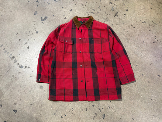 Polo Country Plaid Flannel Lined Trucker Jacket - Red Size Small