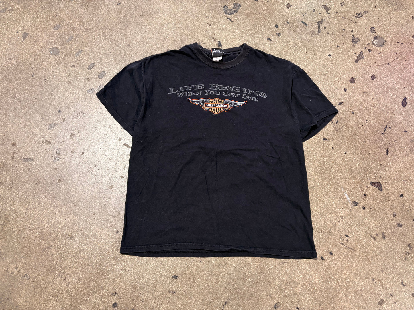 2009 Harley Davidson Life Begins Tee - Black Size XL