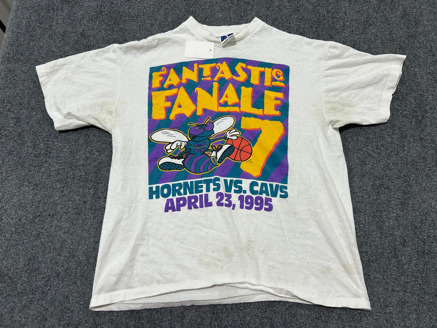 1993 New Orleans Hornets Basketball Tee - White Size XL
