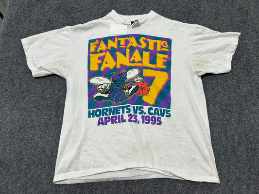 1993 New Orleans Hornets Basketball Tee - White Size XL