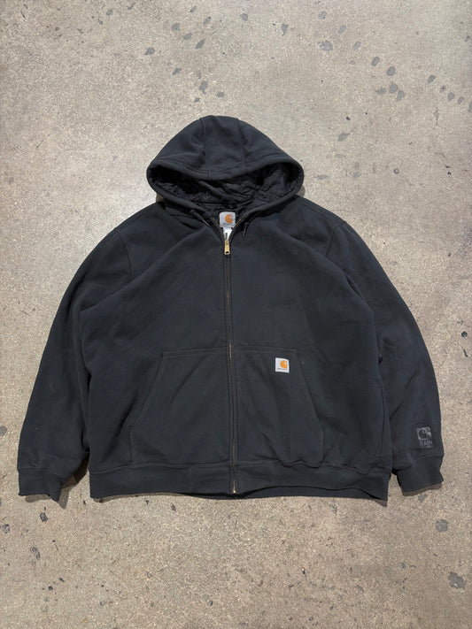 Carhartt Zip Up Hoodie - Washed Black Size XXL