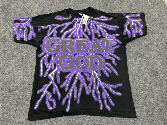 Great God Lighting AOP Tee - Black Size XL