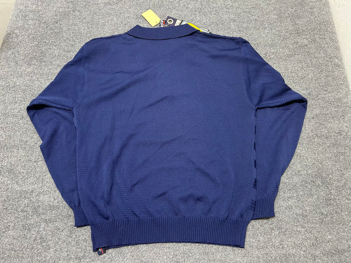 Willie Esco Long Sleeve Polo Shirt - Navy Size XL