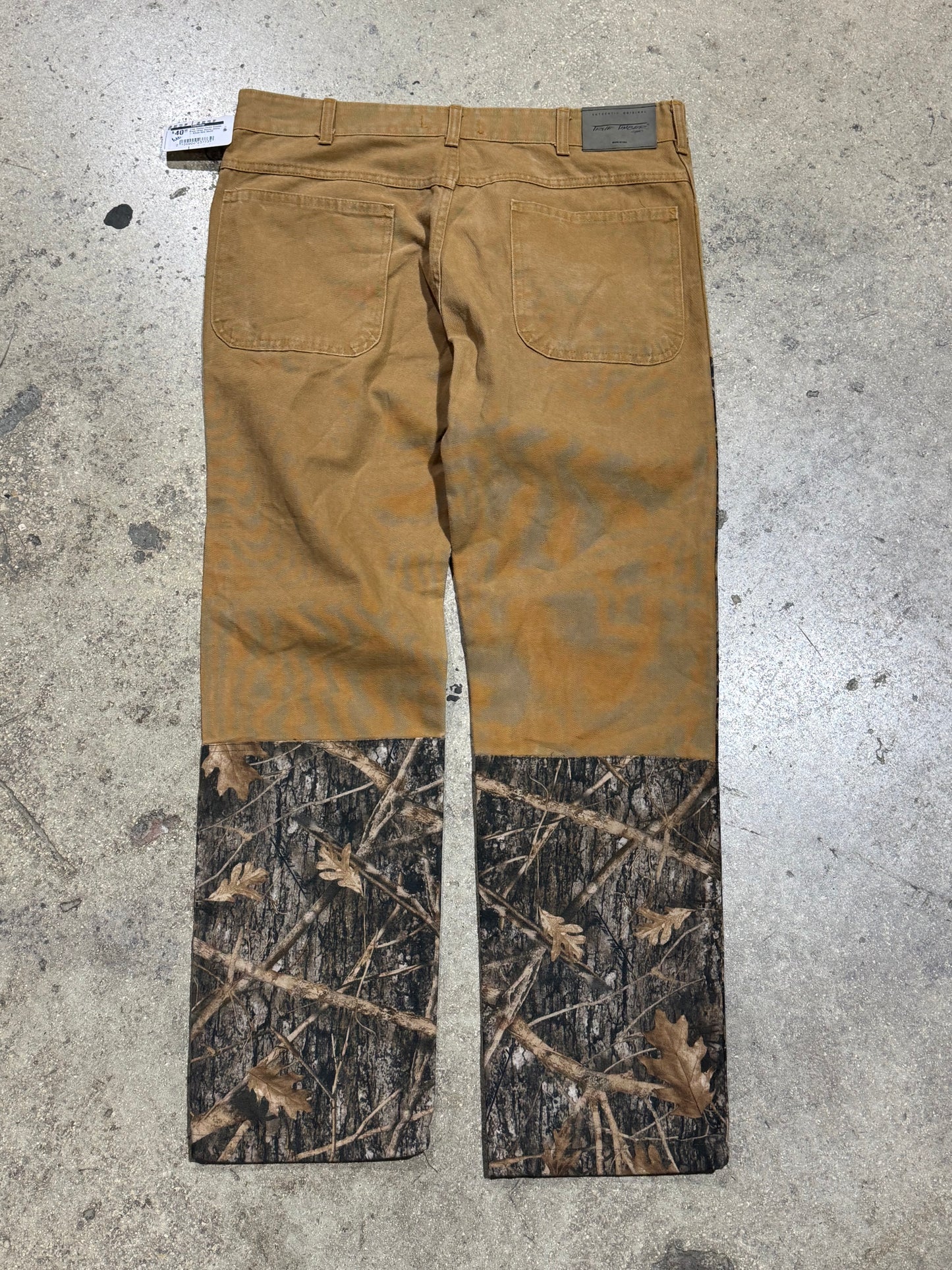 True Timber Camo Double Knee Camo Denim Jeans - Khaki Size 38x32