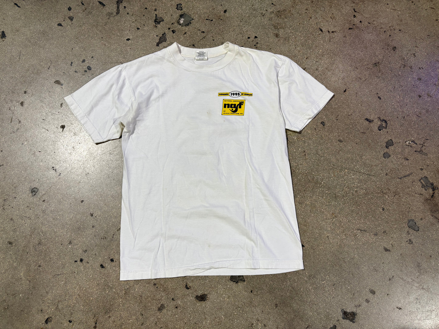 1995 Jai Alai Tournament Tee - White Size Large