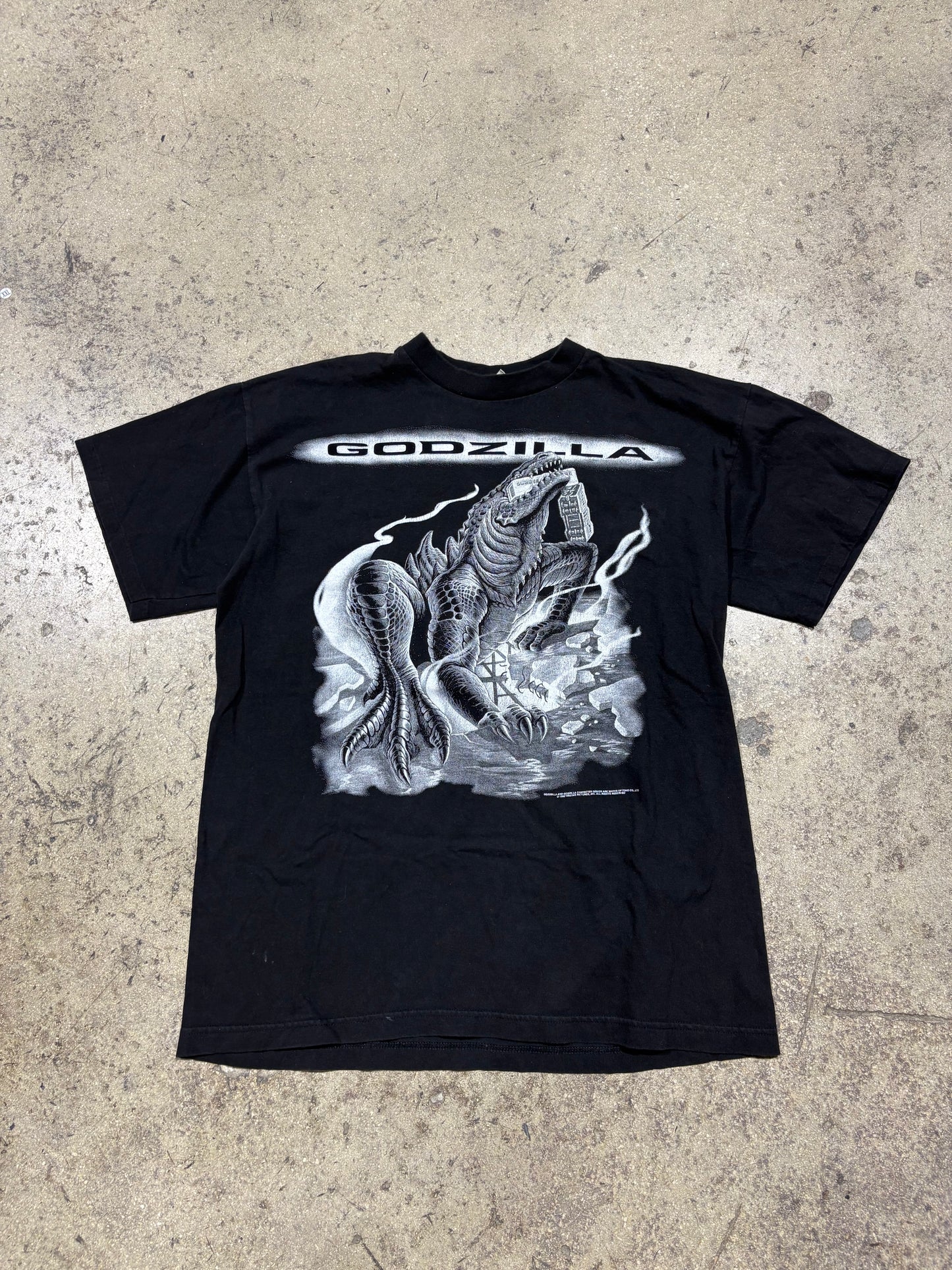 1998 Godzilla Train Tee - Black Size Large