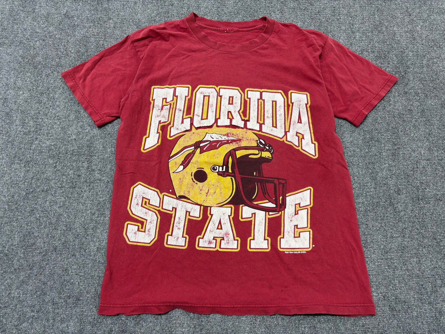 Distressed /Thrashed FSU Florida State Seminoles Tee - Faded Red Size XL