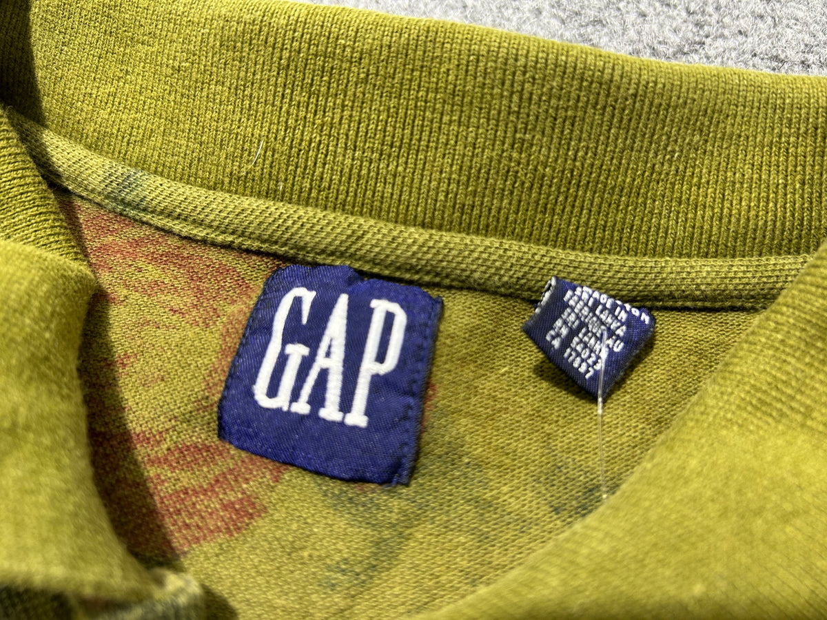 Gap AOP Rose Tee - Olive/Red Size XL