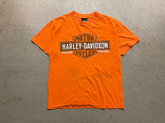 Harley Davidson Classic Logo Tee - Orange Size Medium