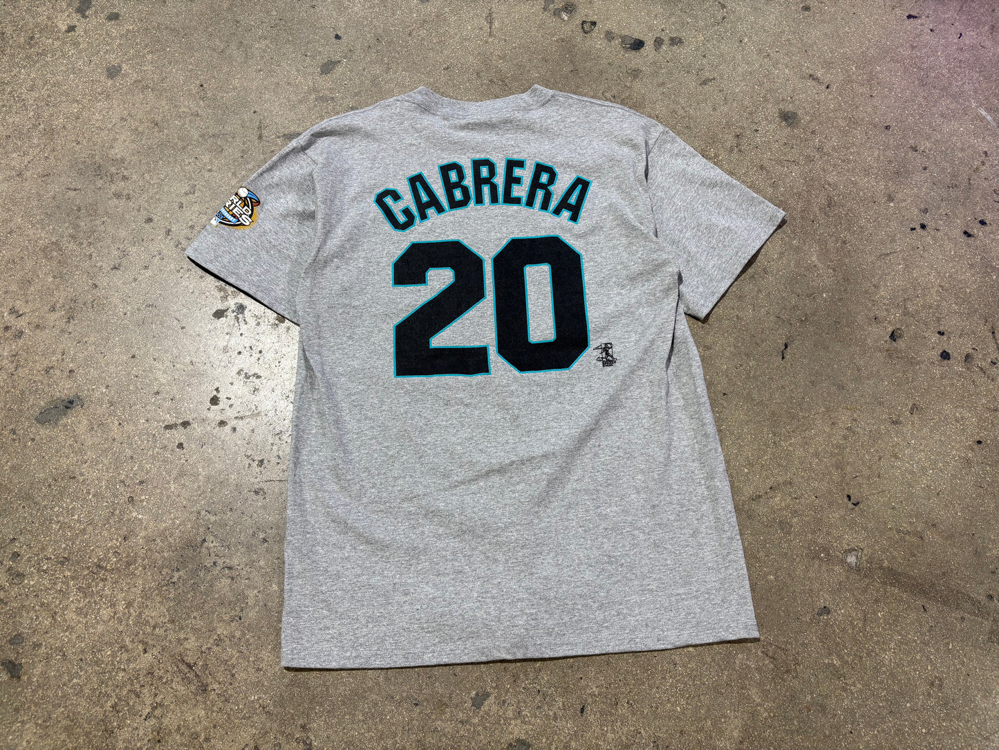 Florida Marlins #20 Miguel Cabrera Tee - Grey Size Large
