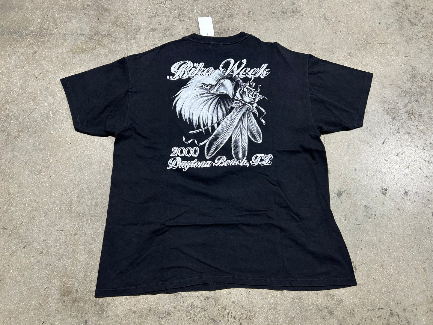 2000 Bike Week Eagle With Rose Tee - Black Size XL