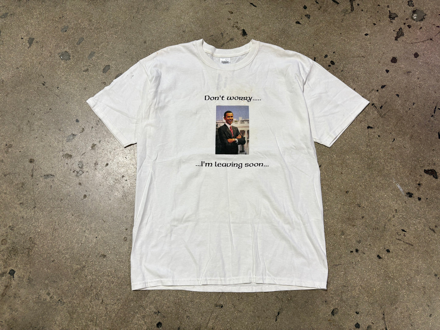 Im Leaving Soon Obama Tee - White Size Large