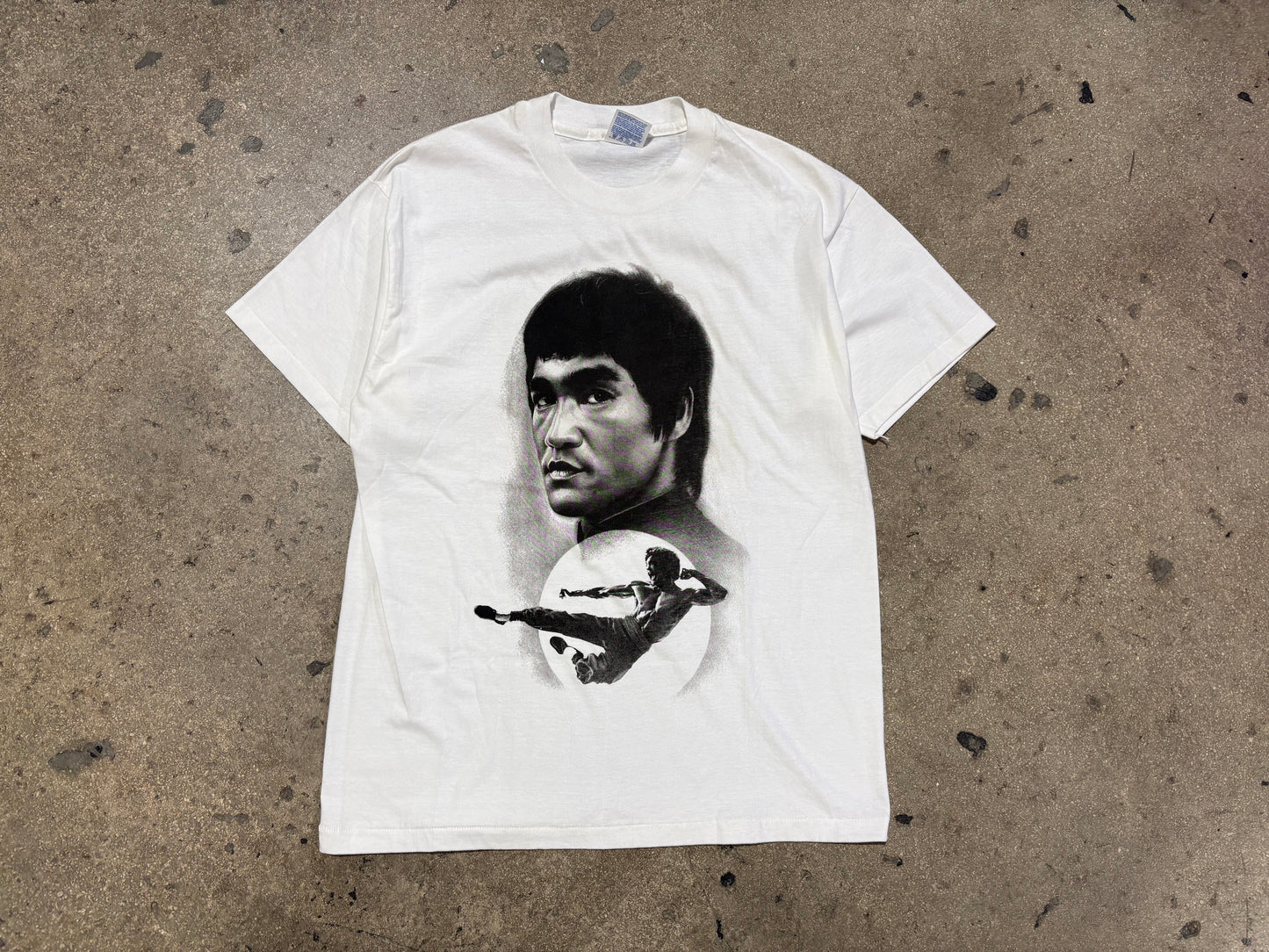 Bruce Lee Big Face Tee - White Size Large