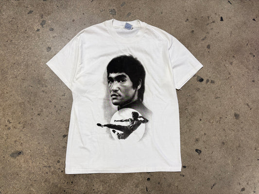 Bruce Lee Big Face Tee - White Size Large