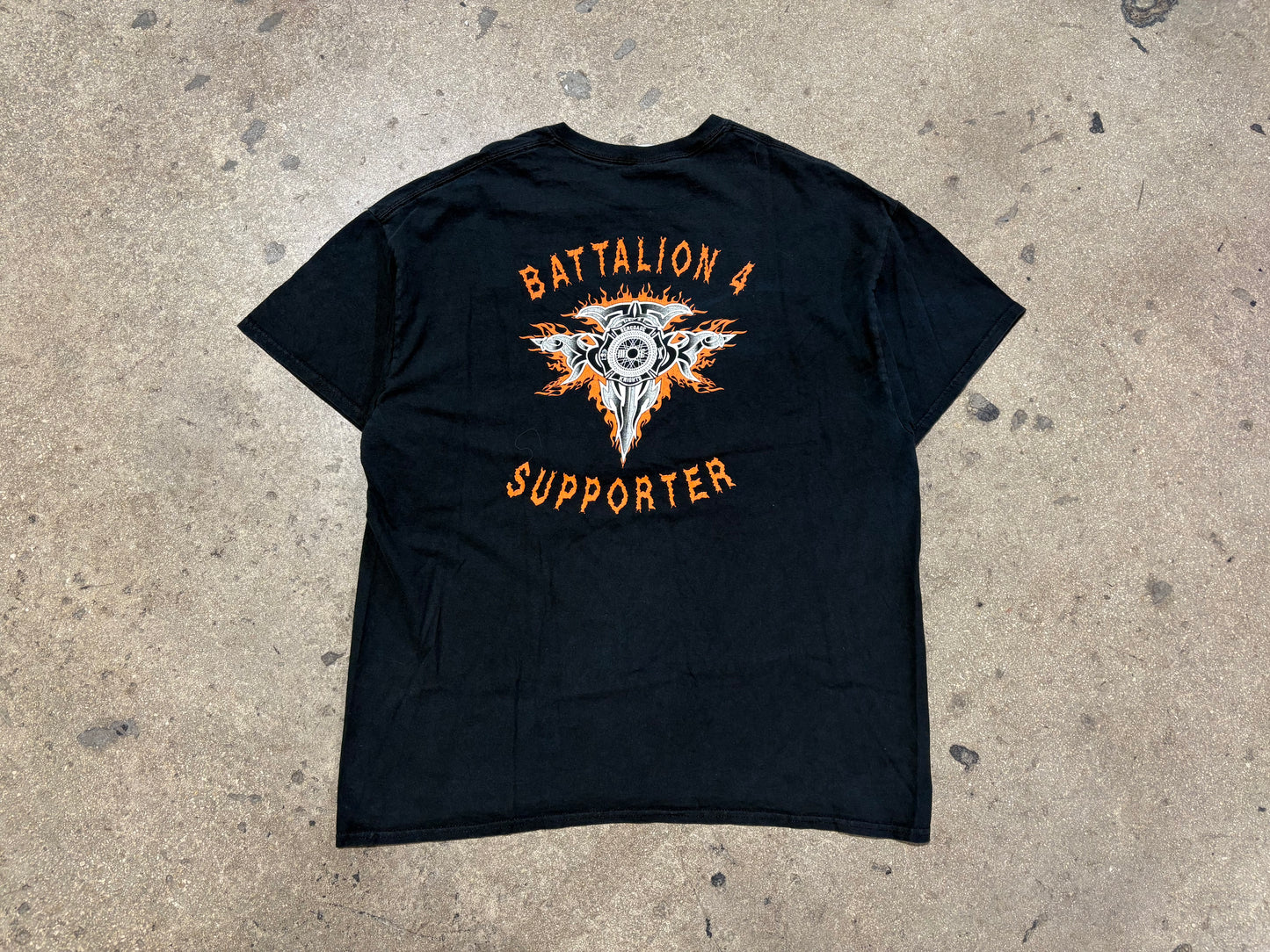 Firefighter Battalion 4 Supporter Tee - Black Size XL