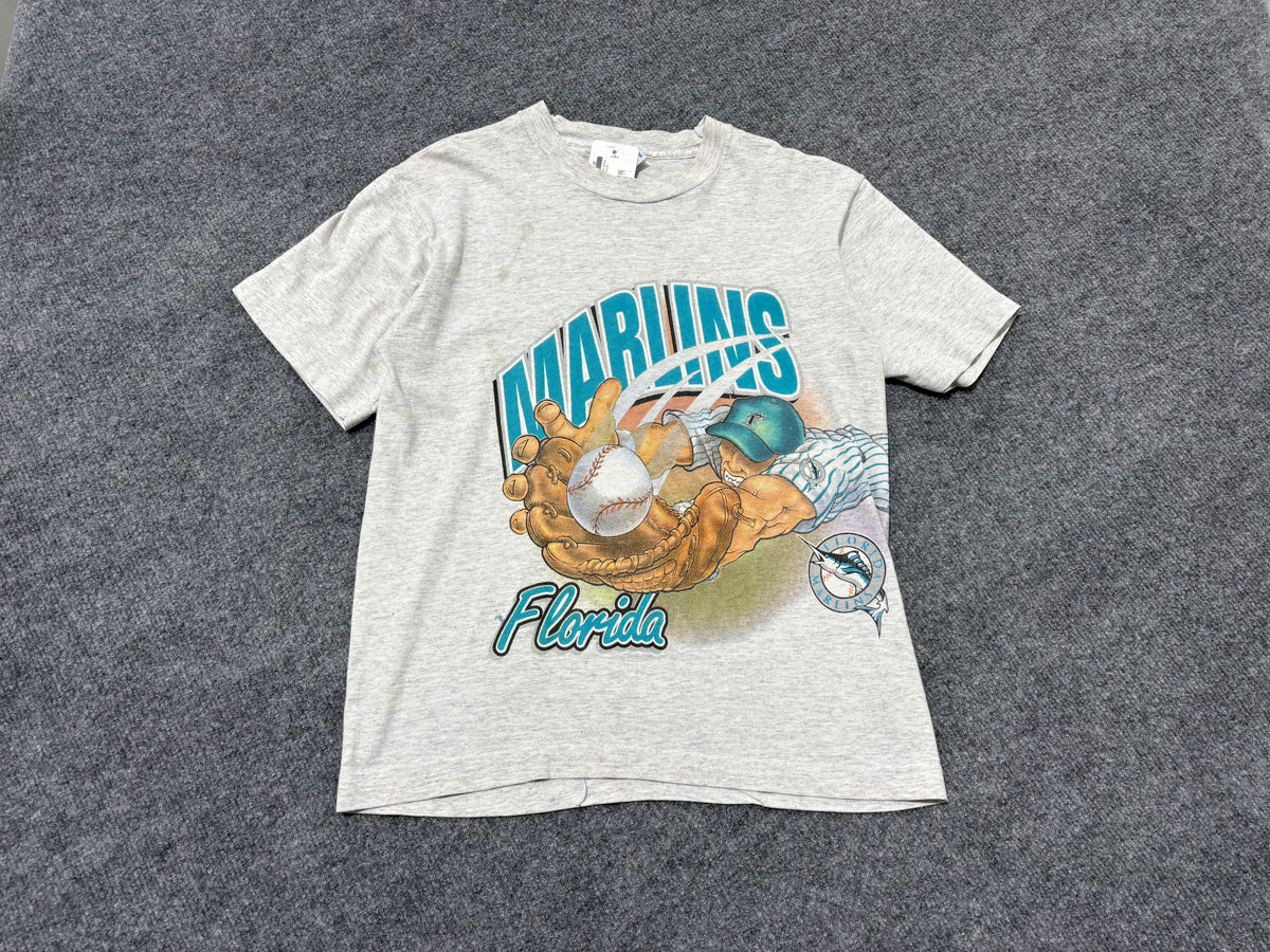Florida Marlins Dive Catch Tee - Grey Size Youth Large (18x23.5)