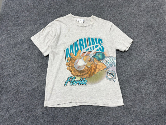Florida Marlins Dive Catch Tee - Grey Size Youth Large (18x23.5)