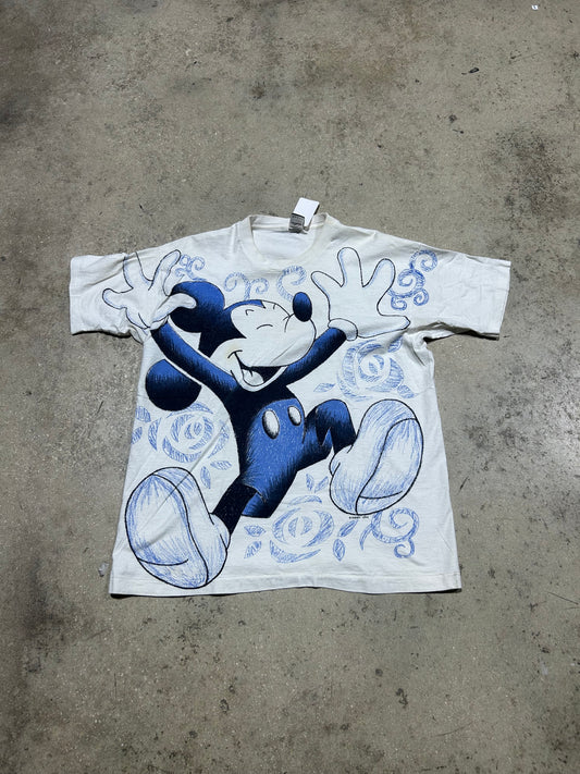 Jerry Leigh Mickey AOP Tee - White/Blue Size XL