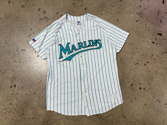 Russell Florida Marlins Pinstripe Practice jersey - White Size XL