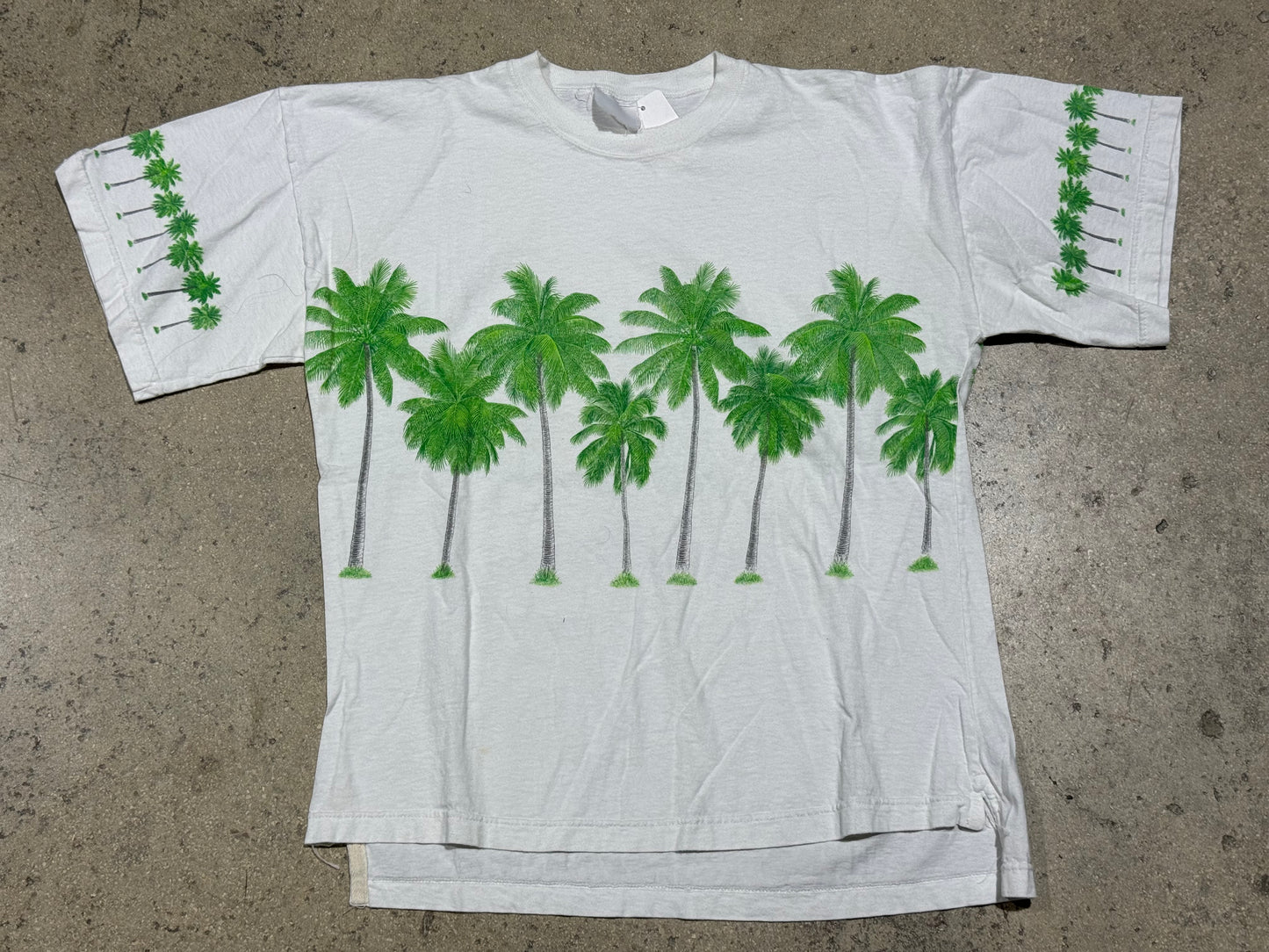 Jimmy Buffet Palm Trees Wrap Around Tee - White Size XL