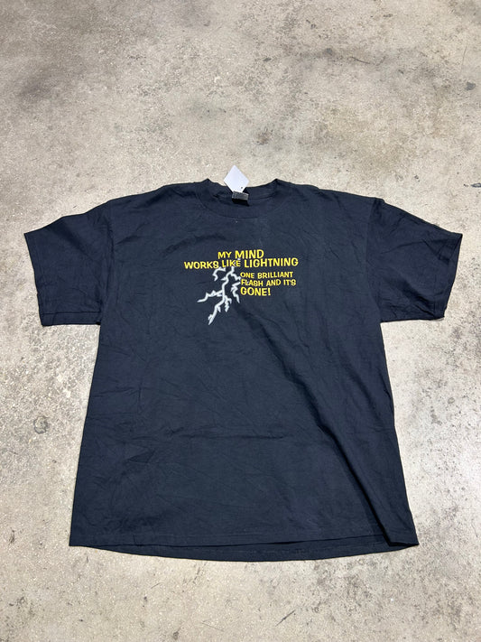 My Mind Works Like Lightning Tee - Black Size XL