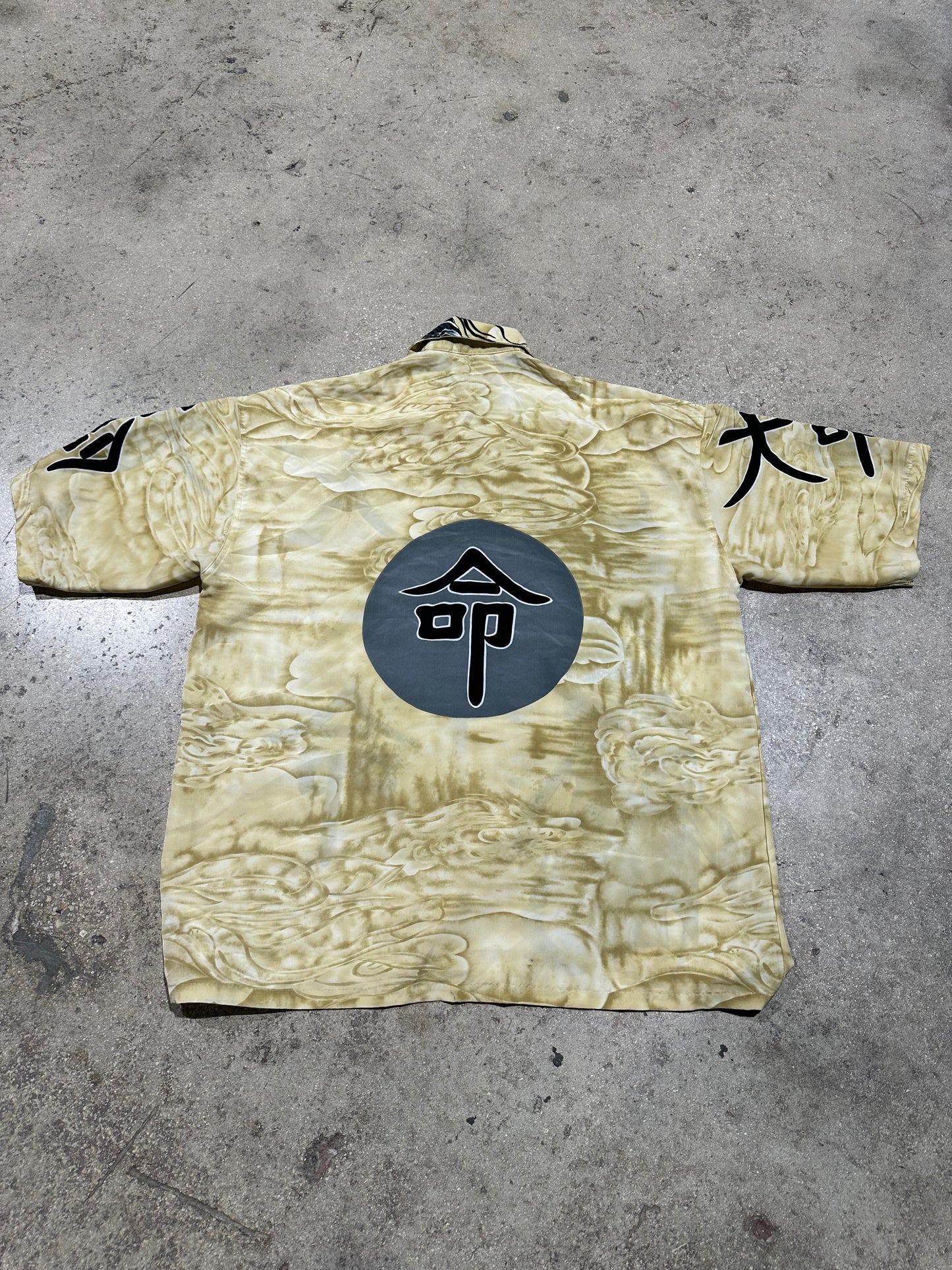 Samurai Button Up Shirt - Gold Size XL