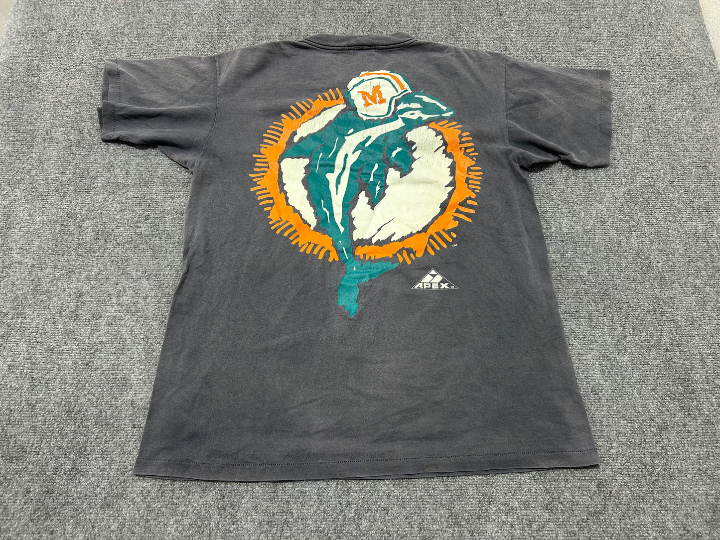 Faded Double Sided Miami Dolphins Tee - Gray Size Large (con)