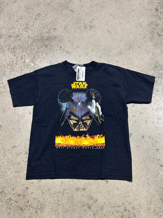 Kids Darth Vader With Mickey Ears Tee - Black Size Medium
