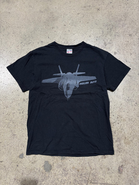 Eglin AFB Fighter Jet Tee - Black Size Medium