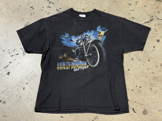 1997 Harley Davidson Wild Spirit South Dakota Tee - Faded Black Size XL