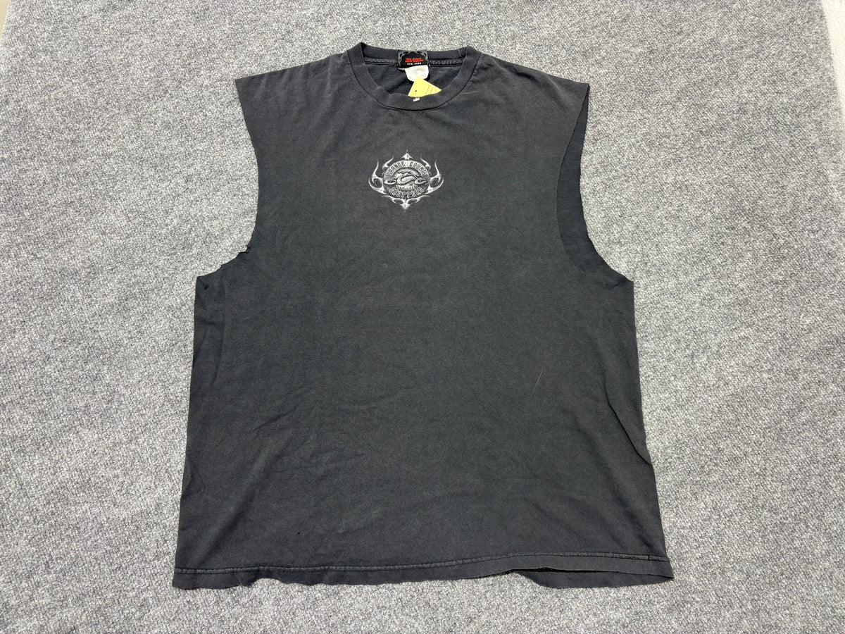OCC Orange County Choppers Cutoff Tee - Faded Black Size XL