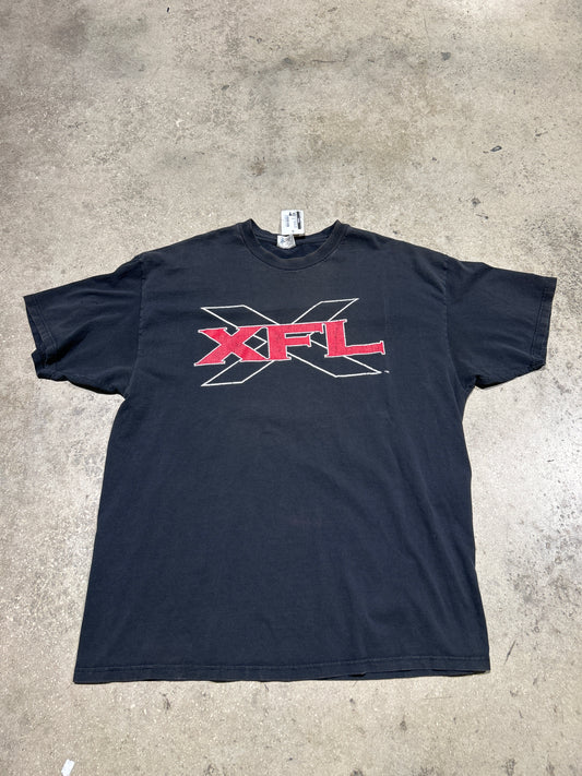 00s Champion XFL Logo Tee - Faded Black Size XXL