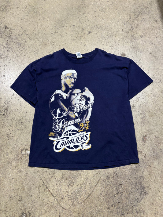 LeBron James Cavs Bootleg Tee - Navy Size XXL (24.5x28)
