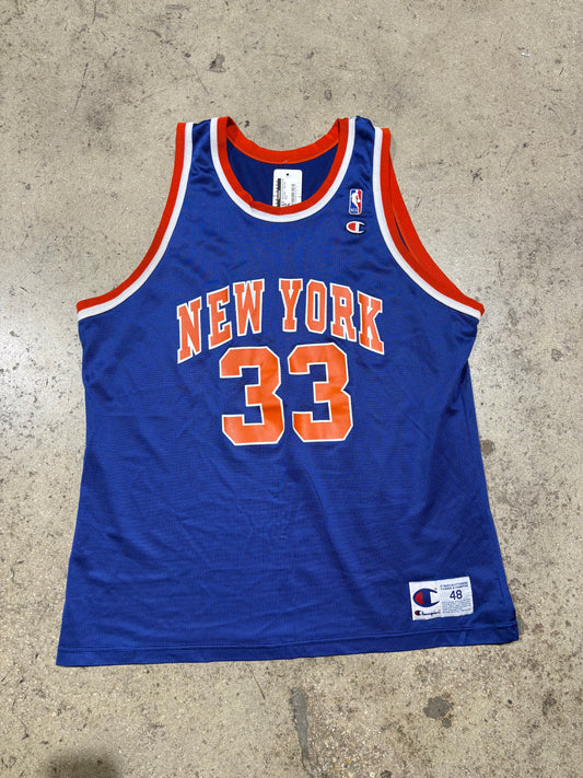 Champion NY Knicks Ewing #33 Jersey - Blue Size 48/XL