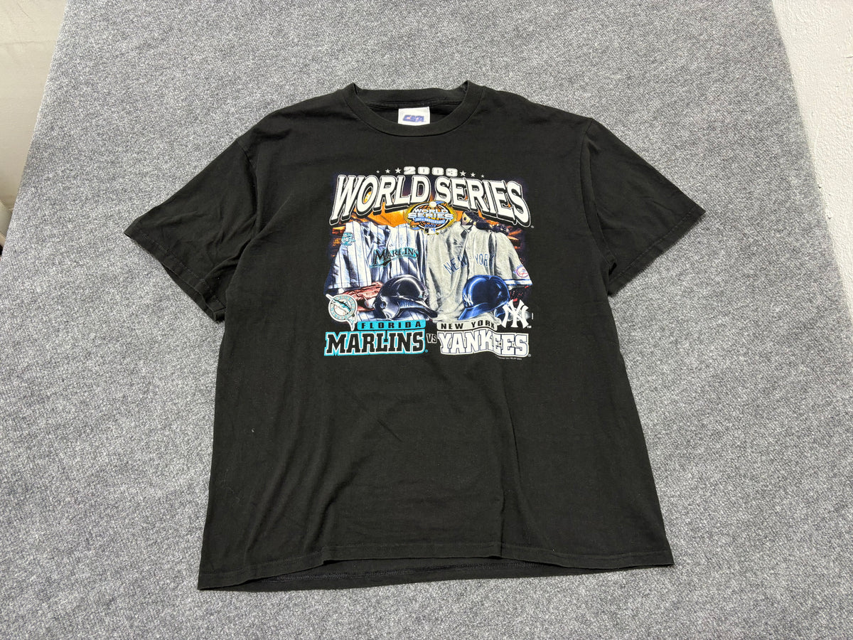 2003 Marlins vs Yankees World Series Tee - Black Size XL