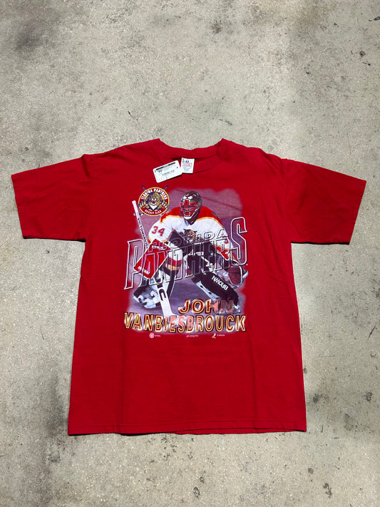 Florida Panthers John Vanbiesbrouck Tee - Red Size Large