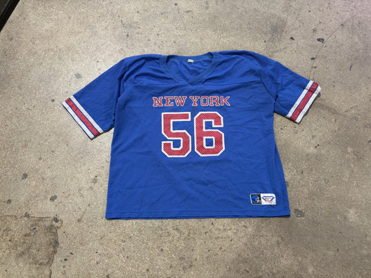 80s New York Giants Mesh Cropped Football Jersey - Blue Size XXL